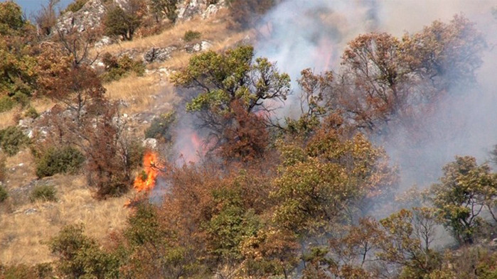Пожар край пътя София-Калотина, движението е ограничено