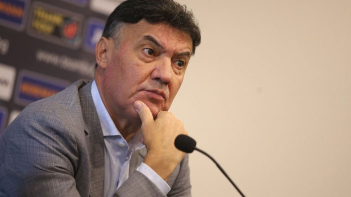 Президентът на БФС - Борислав Михайлов, говори след спечелената точка