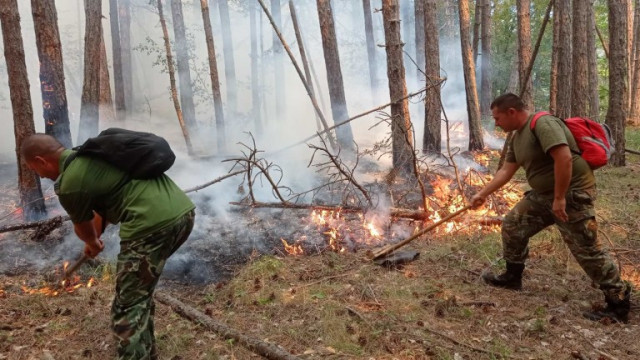 Разраства се пожарът между три села близо до Кирково През