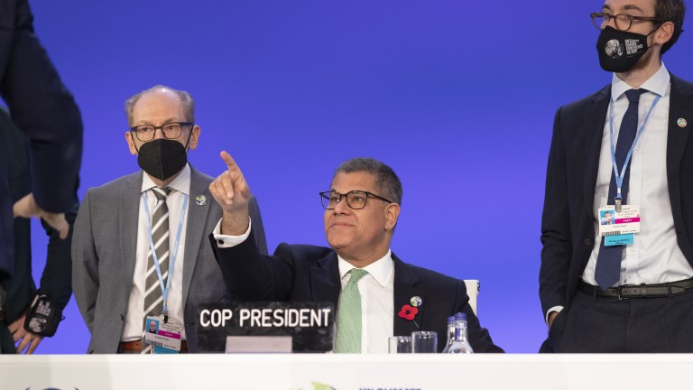 Председателят на COP26 Алок Шарма обяви, че срещата на ООН за