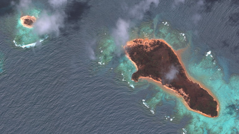 Публикуваха снимка на разрушенията на Тонга след изригването на вулкана