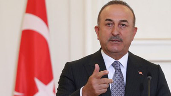 Турският външен министър Мевлют Чавушоглу, който присъства днес на откриването