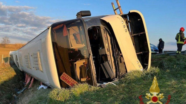 Един загинал при катастрофа на автобус с бежанци от Украйна в Италия