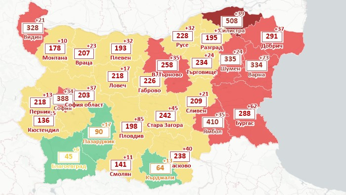 73 нови случая на COVID-19 във Варна, заболяемостта спадна на 334/100 хил. души население