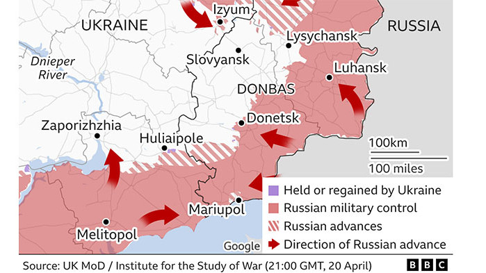 Южна Украйна вече е прибавена към целите на руските военни