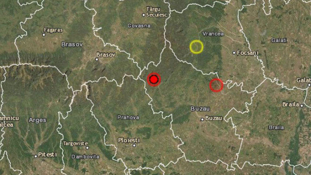 Две земетресения са регистрирани днес в Румъния в сеизмичната зона