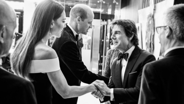 Принц Уилям и Кейт Мидълтън на среща с Том Круз за лондонската премира на "Топ Гън: Маверик"