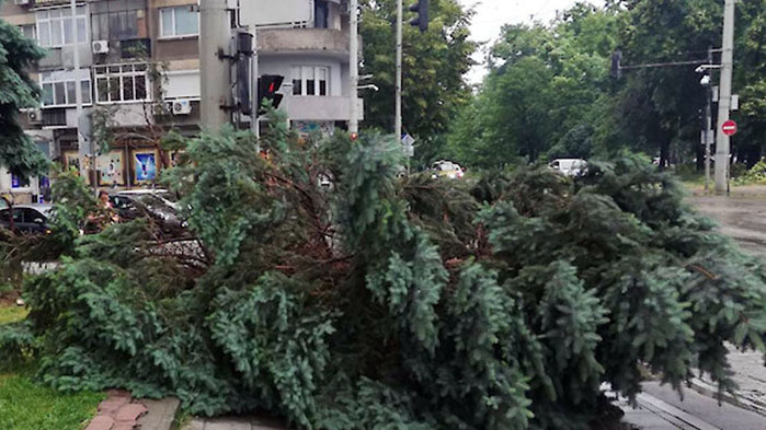 Русе блокиран след дъжд и градушка