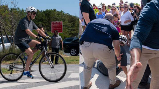 Президентът на САЩ Джо Байдън падна от велосипед докато се