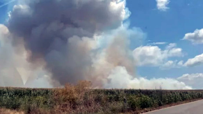 Огромен пожар бушува край Великотърновското село Стефан Стамболово сигнализираха очевидци