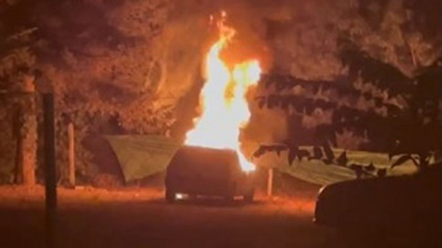 Кола изгоря до Зоологическата градина във Варна