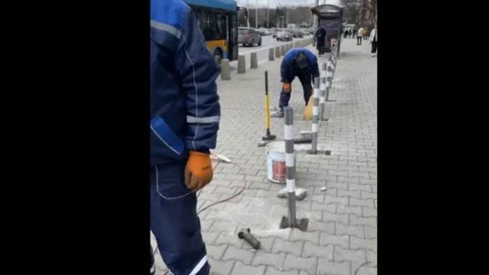 По настояване на Борис Бонев разбиха ремонтиран тротоар