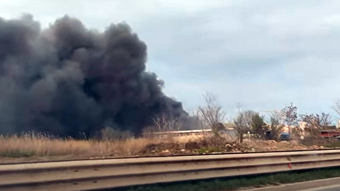 Пожар горя в Индустриалната зона в Бургас