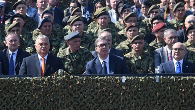 Сръбският президент Александър Вучич и унгарският премиер Виктор Орбан  наблюдаваха 
