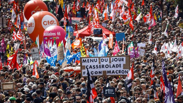 Френските синдикати призоваха днес за нови национални протести които да