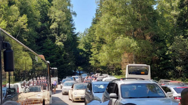 Блокада на пътя за местността Златните мостове на Витоша  Стотици автомобили