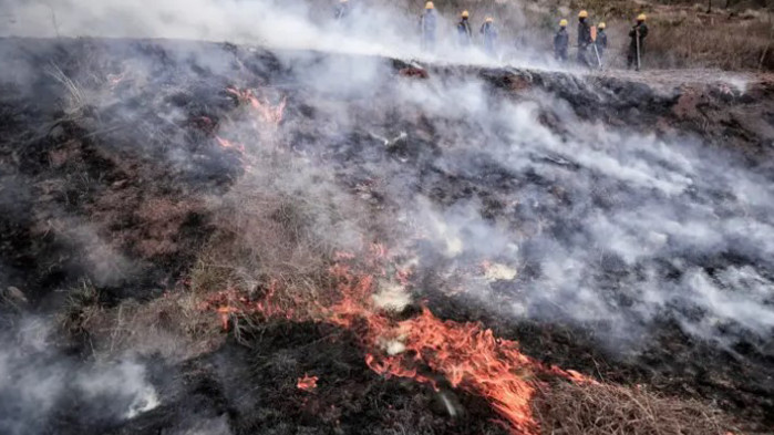 Два хеликоптера и доброволци се включиха в гасенето Голям пожар