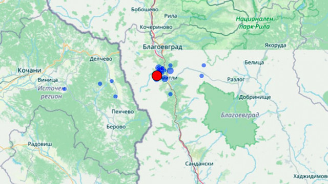 Земетресение с магнитуд 3 8 е регистриран в Благоевградско в 8 25