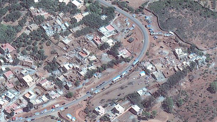 Кадри от сателит показват щетите след земетресението в Мароко