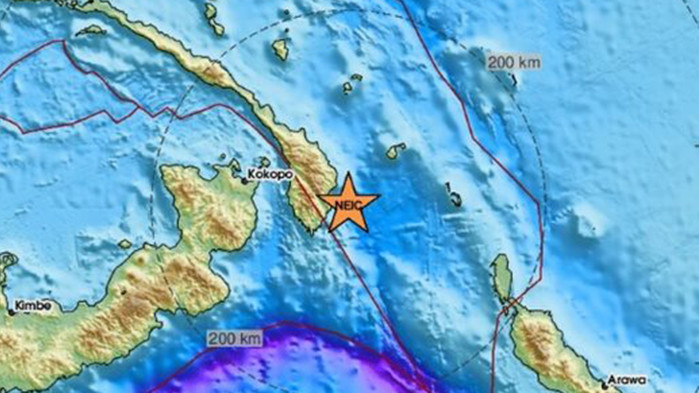Земетресение с магнитуд 5,7 разлюля бреговете на Папуа-Нова Гвинея