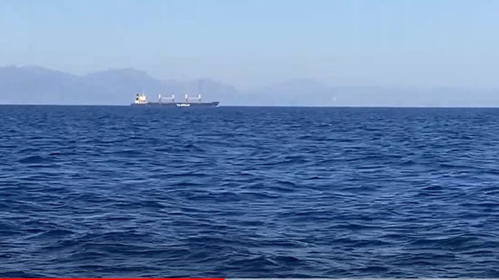 Товарен кораб, плаващ под турски флаг, се натъкна на мина