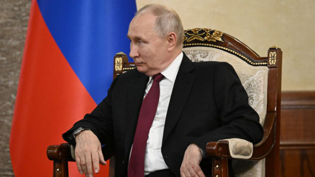 Руският президент Владимир Путин по време на преговорите с азербайджанския си