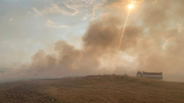 Пожар до Пловдив, димът се вижда от "Цариградско шосе"
