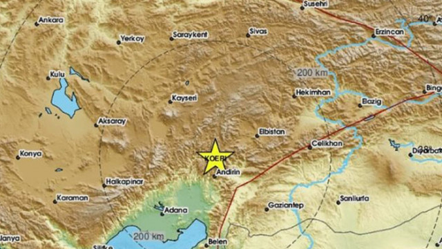 Земетресение с магнитуд 4 1 бе регистрирано днес в югоизточния турски
