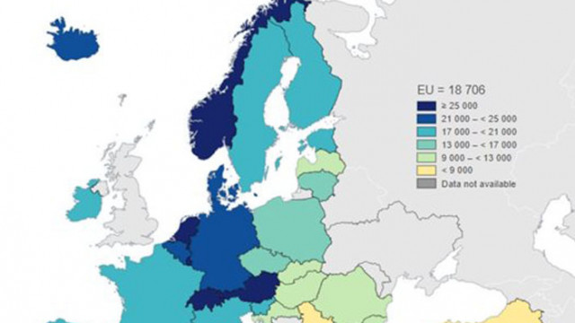 Медианният еквивалентен разполагаем доход в ЕС през 2022 г е