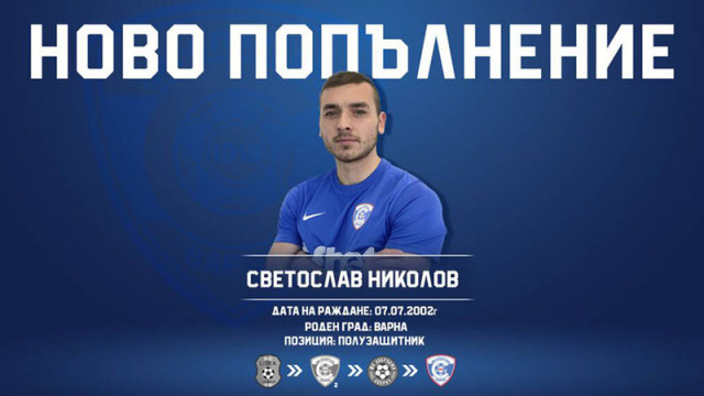 Младият полузащитник Светослав Николов се завръща в Спартак Варна съобщиха от клуба 21 годишният