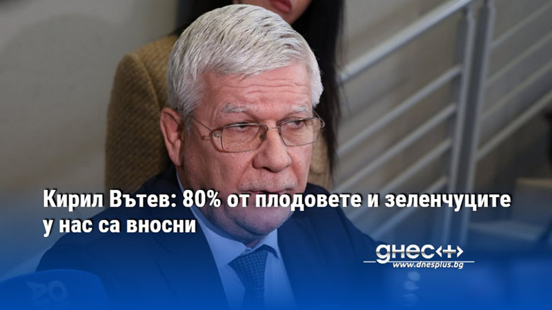 Кирил Вътев: 80% от плодовете и зеленчуците у нас са вносни