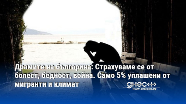Драмите на българина: Страхуваме се от болест, бедност, война. Само 5% уплашени от мигранти и климат