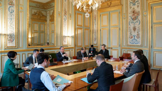 Френският президент Еманюел Макрон се срещна в Париж с гостуващия