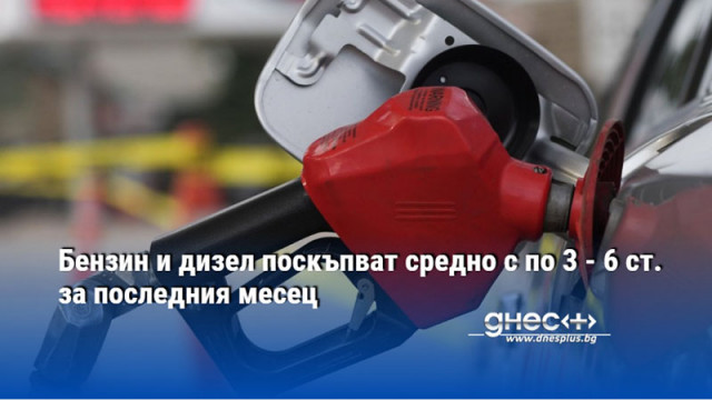 Бензин и дизел поскъпват средно с по 3 - 6 ст. за последния месец