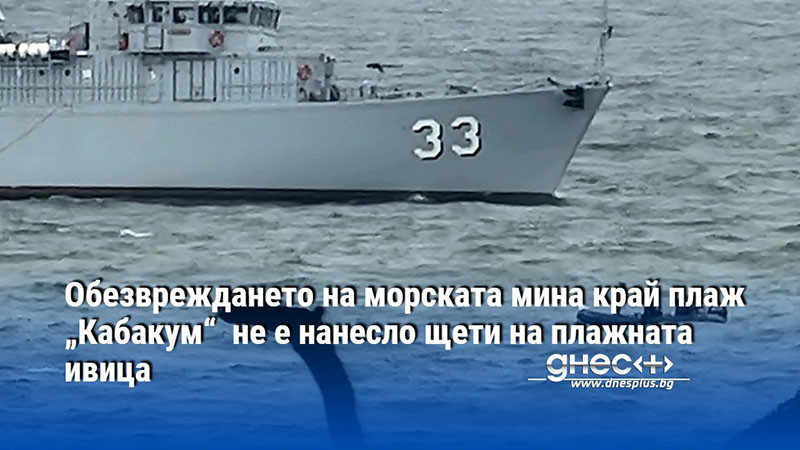 Обезвреждането на морската мина край плаж „Кабакум“  не е нанесло щети на плажната ивица