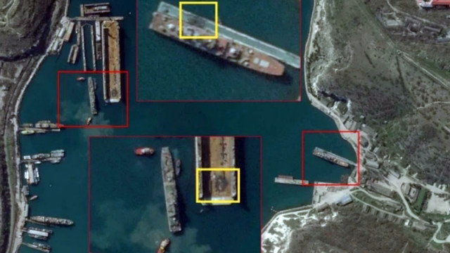Сателитни изображения показват че руските десантни кораби Азов и Ямал