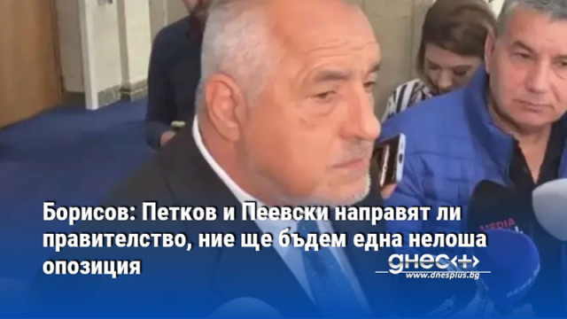 Борисов: Петков и Пеевски направят ли правителство, ние ще бъдем една нелоша опозиция