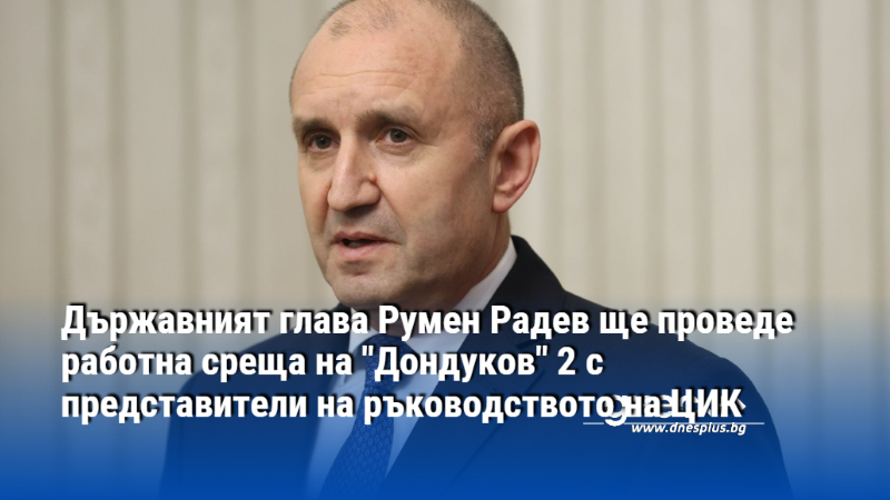 Президентът Румен Радев ще проведе работна среща с представители на ръководството на ЦИК