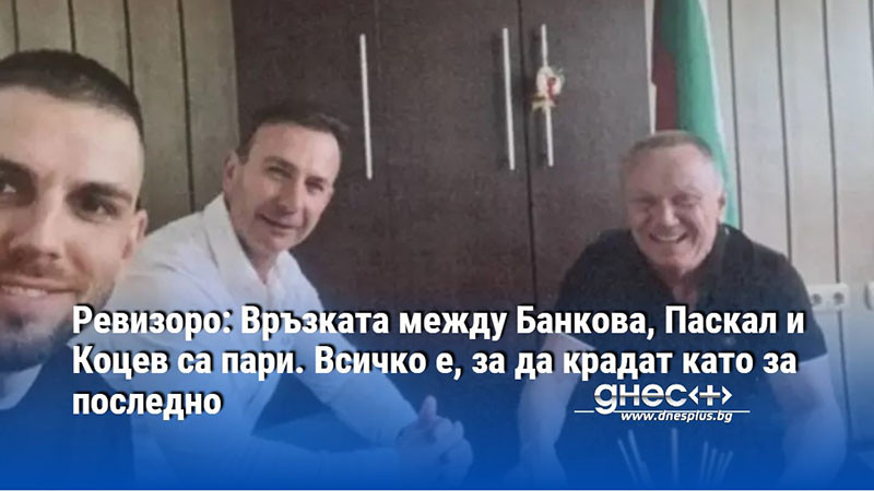 Ревизоро: Връзката между Банкова, Паскал и Коцев са пари. Всичко е, за да крадат като за последно