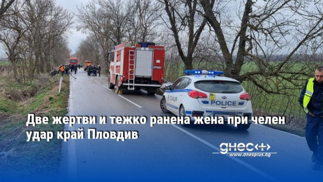 Две жертви и тежко ранена жена при челен удар край Пловдив