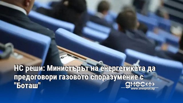 НС реши: Министърът на енергетиката да предоговори газовото споразумение с "Боташ"