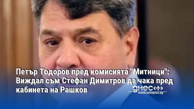 Петър Тодоров пред комисията "Митници": Виждал съм Стефан Димитров да чака пред кабинета на Рашков