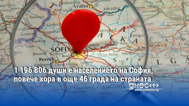 1 196 806 души е населението на София, повече хора в още 46 града на страната