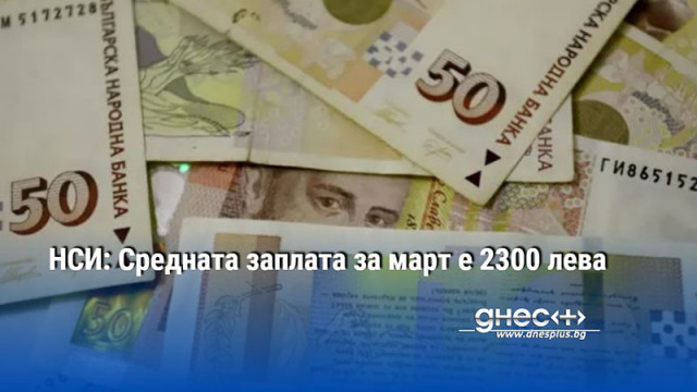 НСИ: Средната заплата за март е 2300 лева