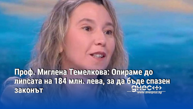 Проф. Миглена Темелкова: Опираме до липсата на 184 млн. лева, за да бъде спазен законът