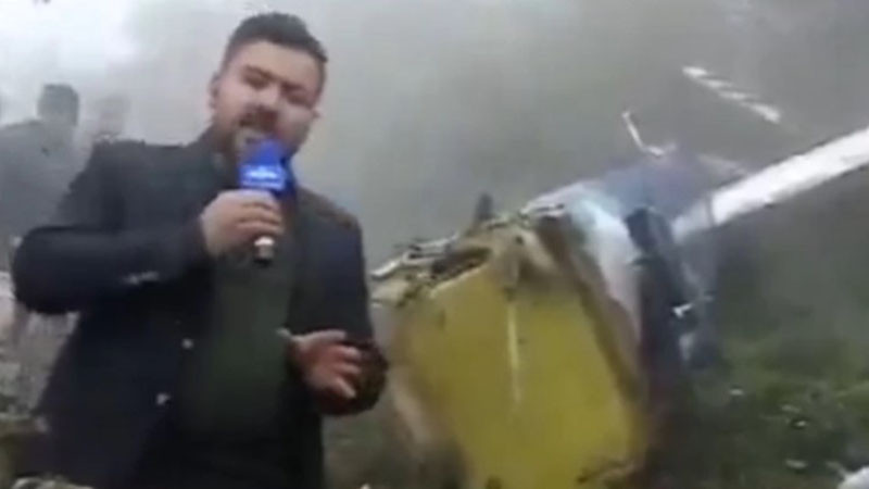Първи кадри показват катастрофата с хеликоптер, в която загина иранският