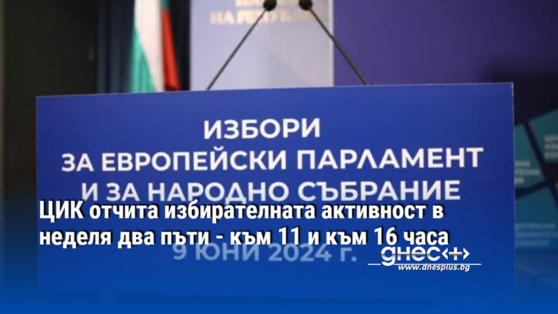 ЦИК отчита избирателната активност в неделя два пъти - към 11 и към 16 часа