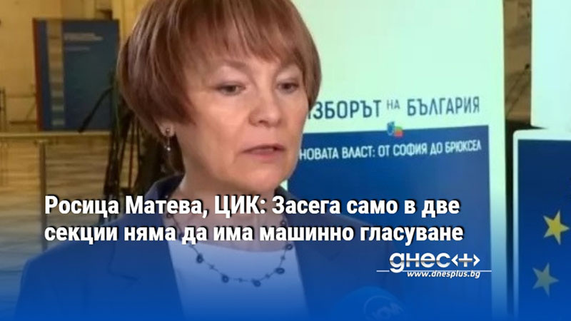 Росица Матева, ЦИК: Засега само в две секции няма да има машинно гласуване