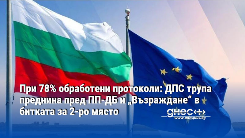 При 78% обработени протоколи: ДПС трупа преднина пред ПП-ДБ и „Възраждане“ в битката за 2-ро място