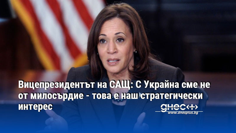 Вицепрезидентът на САЩ: С Украйна сме не от милосърдие - това е наш стратегически интерес